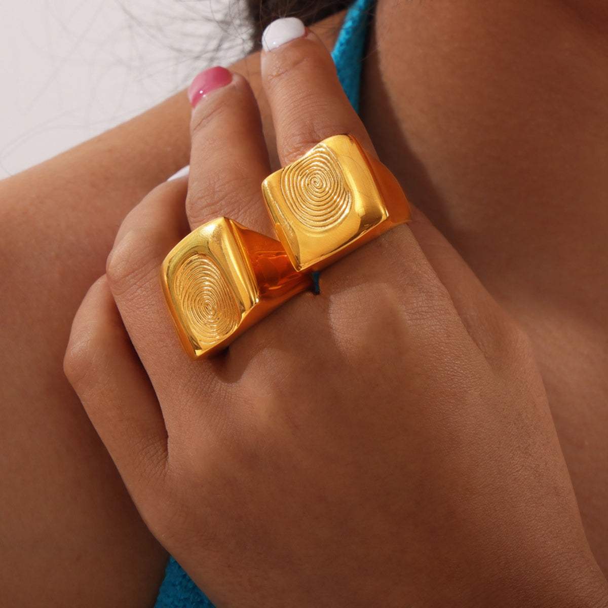 Titanium Steel Fingerprint Signet Ring - Trendsi - Flyclothing LLC