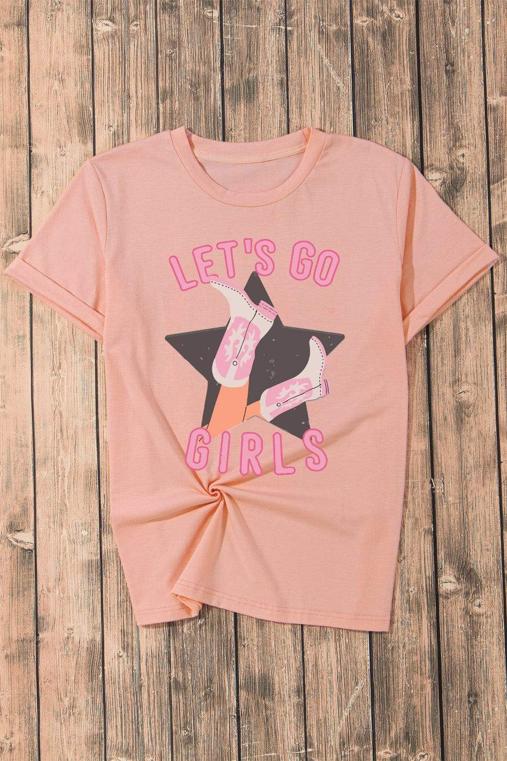 Graphic Round Neck Short Sleeve T-Shirt - Trendsi - Flyclothing LLC
