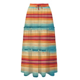 Baha Ranch Colores De Mexico Southwest Serape Tiered Prairie Maxi Skirt - Baha Ranch Western Wear - Flyclothing LLC