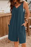 Casual V-Neck Sleeveless Romper with Pockets - Trendsi - Flyclothing LLC