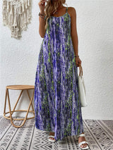 Full Size Printed Scoop Neck Maxi Cami Dress - Trendsi - Flyclothing LLC
