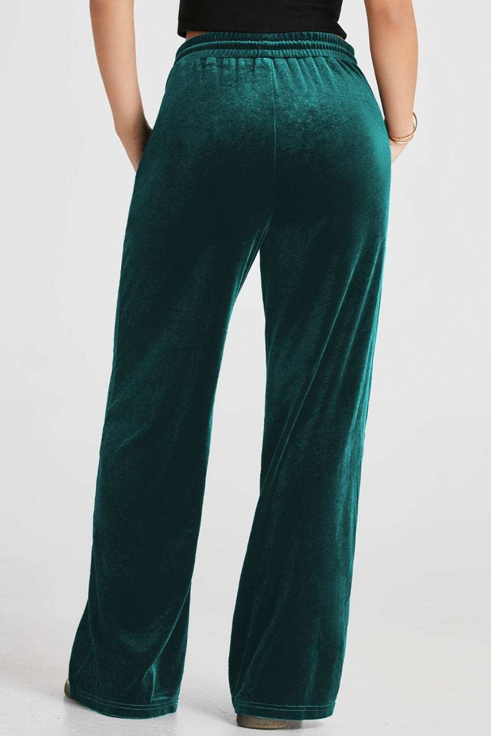 Drawstring Waist Wide Leg Active Pants - Trendsi - Flyclothing LLC