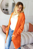 Haptics Full Size Stripe Textured Open Front Cardigan with Pockets - Trendsi - Flyclothing LLC