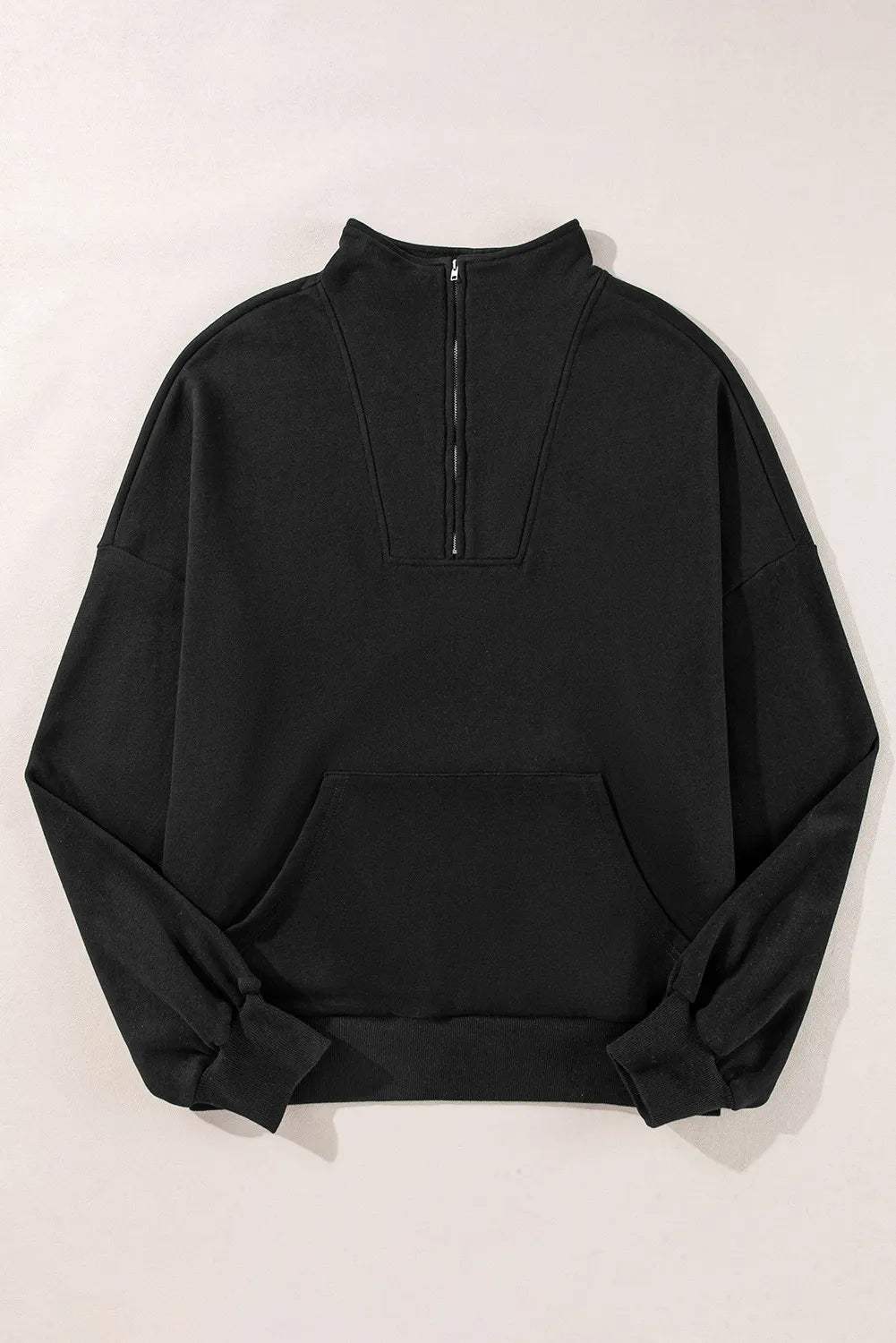 Half Zip Long Sleeve Sweatshirt - Trendsi - Flyclothing LLC