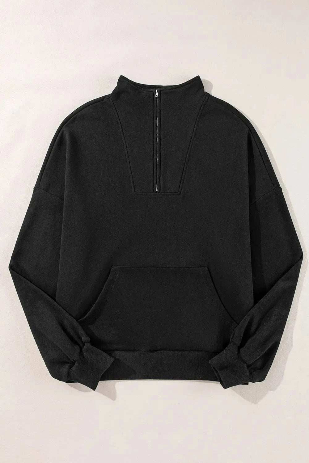 Half Zip Long Sleeve Sweatshirt - Trendsi - Flyclothing LLC