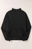 Half Zip Long Sleeve Sweatshirt - Trendsi - Flyclothing LLC