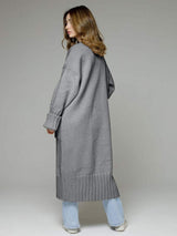 Pocketed Open Front Dropped Shoulder Cardigan - Trendsi - Flyclothing LLC