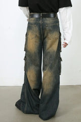 Men's Washed Wide Leg Jeans - Trendsi - Flyclothing LLC