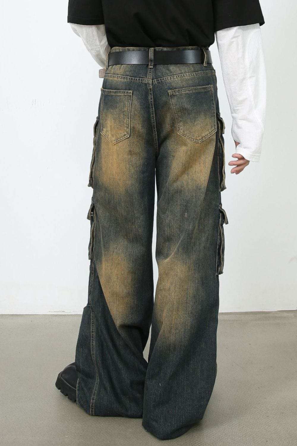 Men's Washed Wide Leg Jeans - Trendsi - Flyclothing LLC