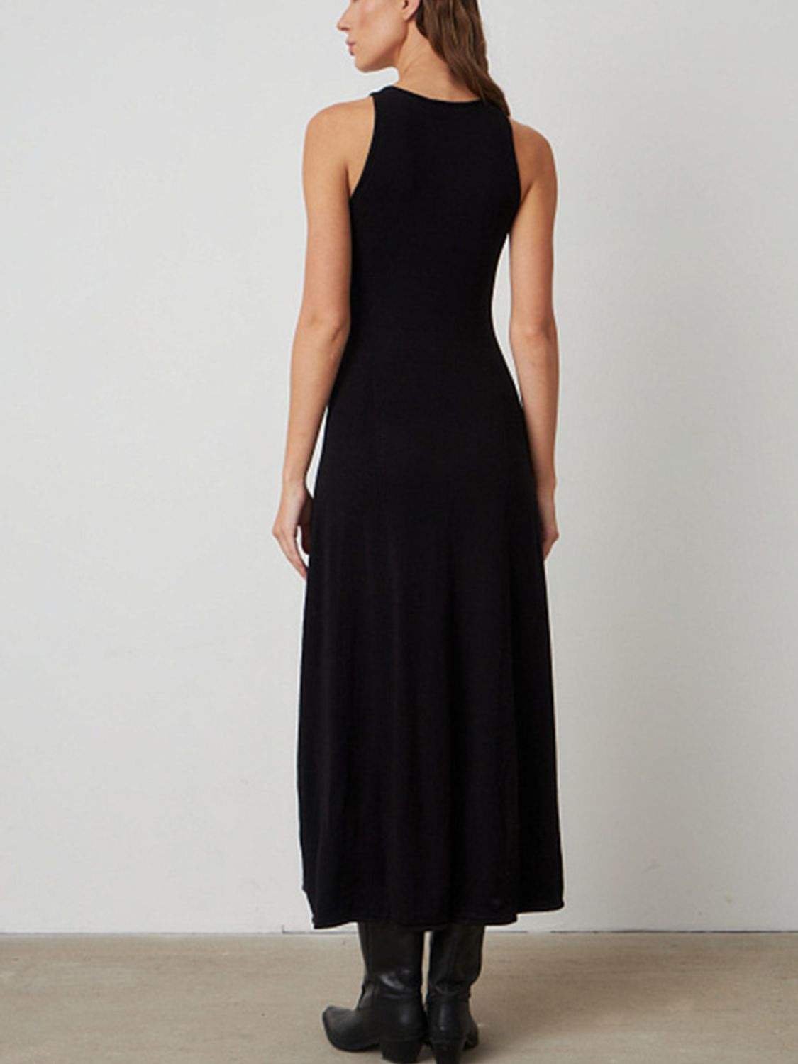 Side Slit Round Neck Sleeveless Dress - Trendsi - Flyclothing LLC