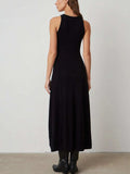 Side Slit Round Neck Sleeveless Dress - Trendsi - Flyclothing LLC