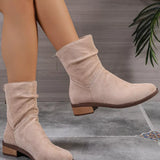 Point Toe Block Heels Boots - Trendsi - Flyclothing LLC