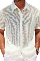 Men's Plus Size Button Down Short Sleeve Shirt - Trendsi - Flyclothing LLC