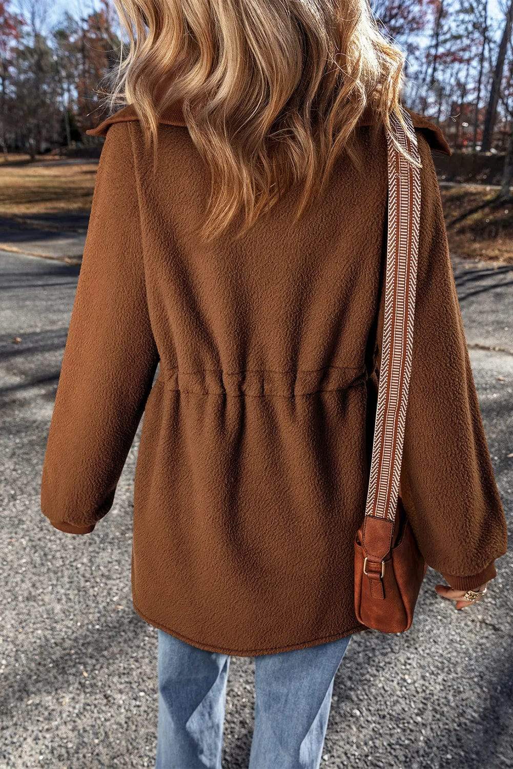 Drawstring Half Zip Long Sleeve Sweatshirt - Trendsi - Flyclothing LLC
