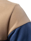 Men's Collared Neck Contrast Long Sleeve Polo - Trendsi
