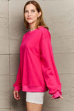 Full Size Round Neck Long Sleeve Sweatshirt - Trendsi