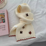 Butterfly Embroidered Knitted Scarf - Trendsi - Flyclothing LLC