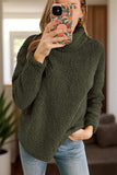Fuzzy Turtleneck Long Sleeve Sweatshirt - Trendsi - Flyclothing LLC