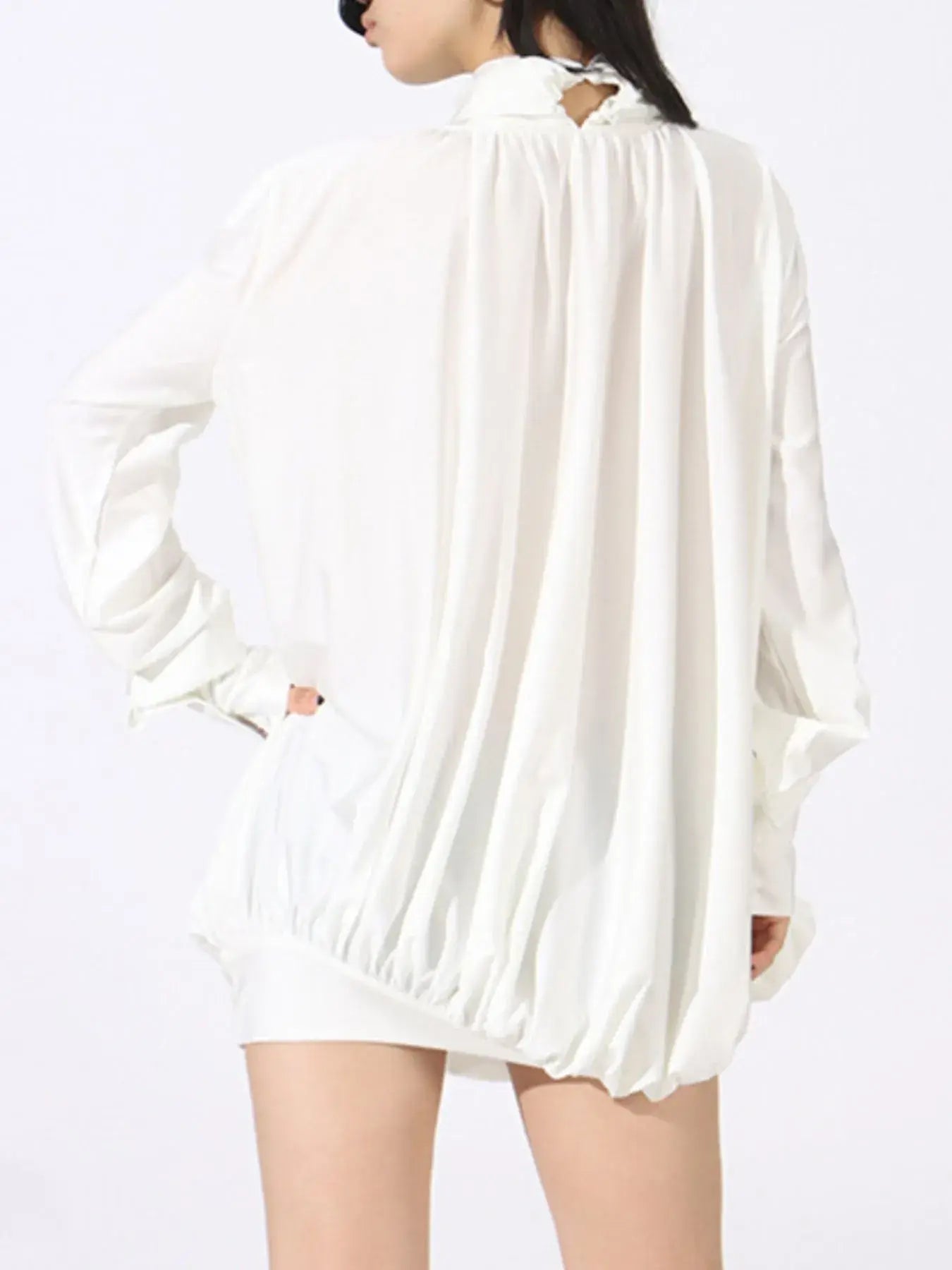 Ruched Long Sleeve Mini Dress - Trendsi - Flyclothing LLC