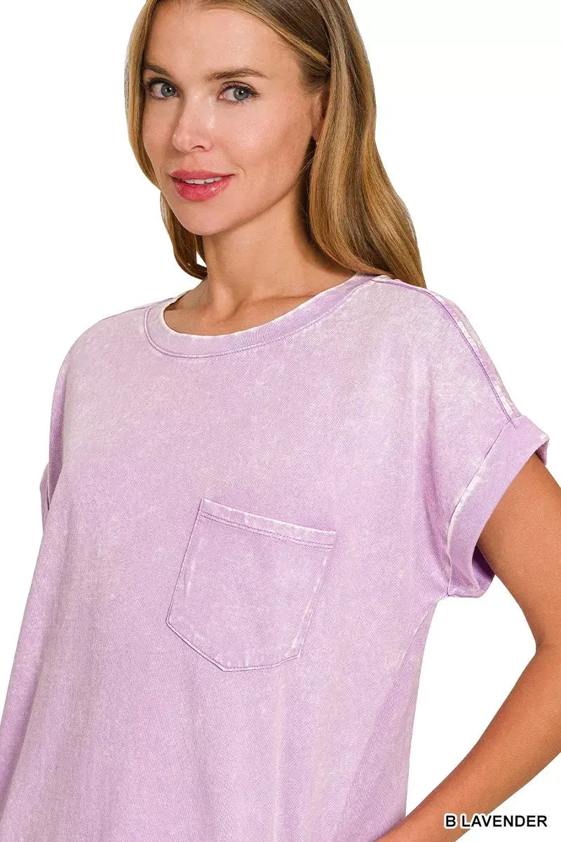 Zenana Premium Cotton Washed T-Shirt Dress - Trendsi - Flyclothing LLC