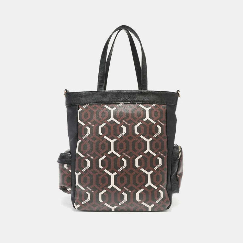 Nicole Lee USA Geometric Pattern Tote Bag - Trendsi - Flyclothing LLC