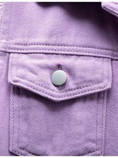 Full Size Button Down Raw Hem Sleeveless Denim Jacket Plus Size - Trendsi - Flyclothing LLC