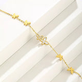 18K Gold-Plated Butterfly Charm Bracelet - Trendsi - Flyclothing LLC
