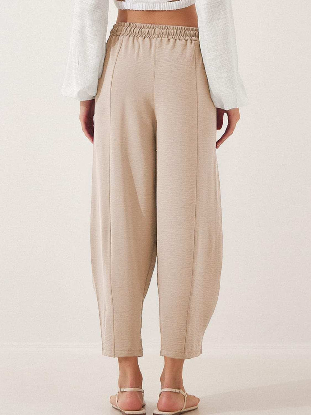 Full Size Drawstring Cropped Jogger Pants Plus Size - Trendsi - Flyclothing LLC