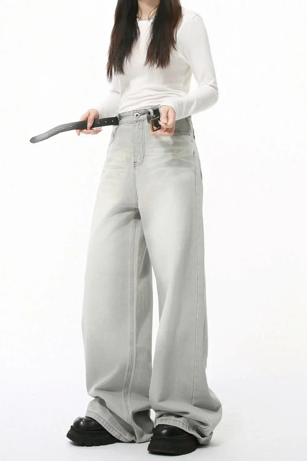 Wide Leg Jeans with Pockets - Trendsi - Flyclothing LLC