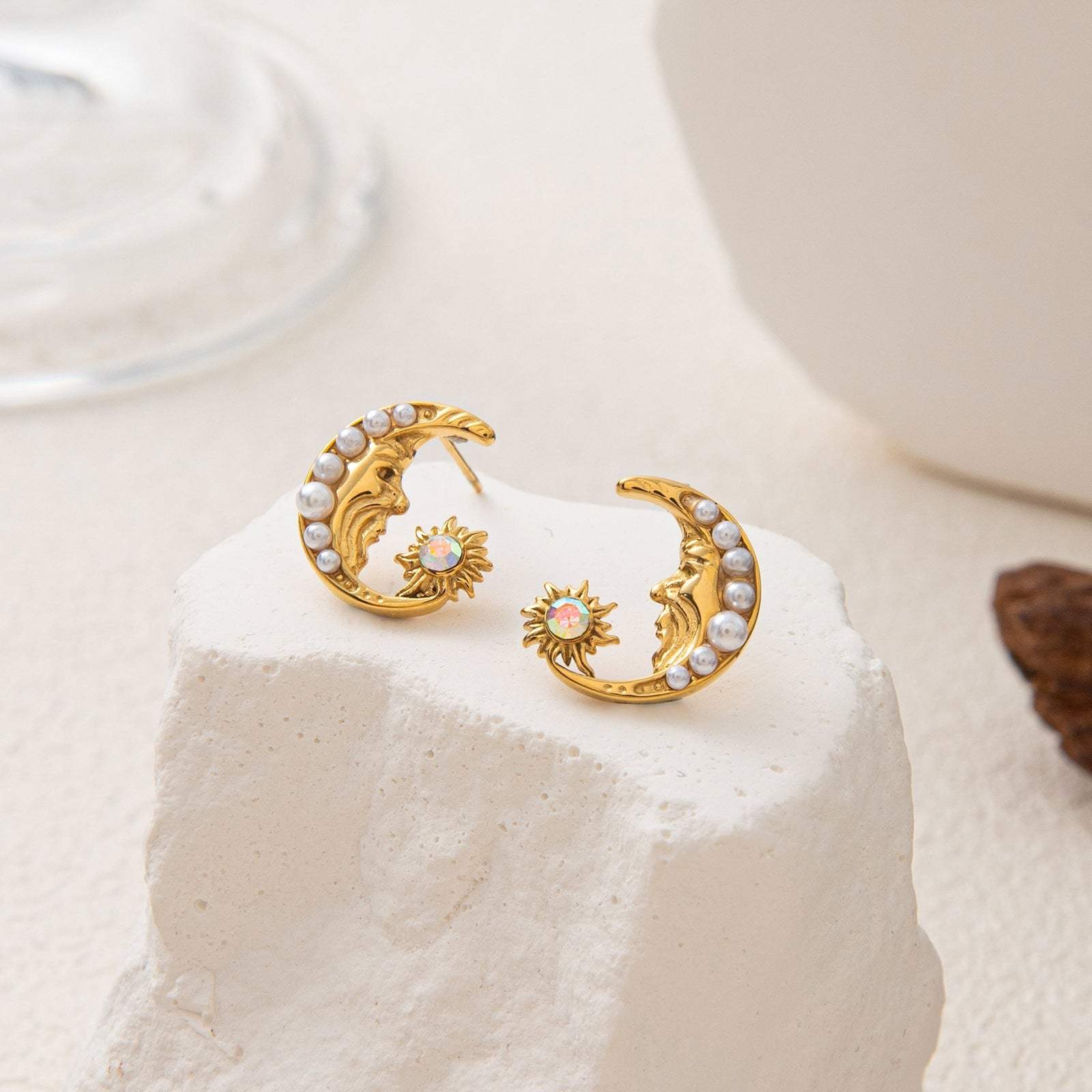 Fashion Stainless Steel Pearl Earrings - My Store - Flyclothing LLC