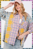 SAGE + FIG Button Up Raw Hem  Plaid Flannel Shirt - Trendsi