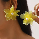 Flower Pearl Stud Earrings - Trendsi - Flyclothing LLC