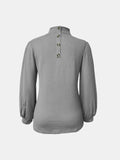 Full Size Mock Neck Long Sleeve T-Shirt - Trendsi - Flyclothing LLC