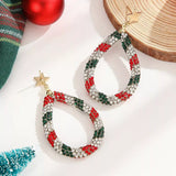 Christmas Rhinestone Teardrop Earrings - Trendsi - Flyclothing LLC