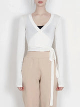 Tied Surplice Long Sleeve Top - Trendsi - Flyclothing LLC
