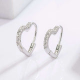 925 Serling Silver Zircon Heart Shape Earrings - Trendsi - Flyclothing LLC