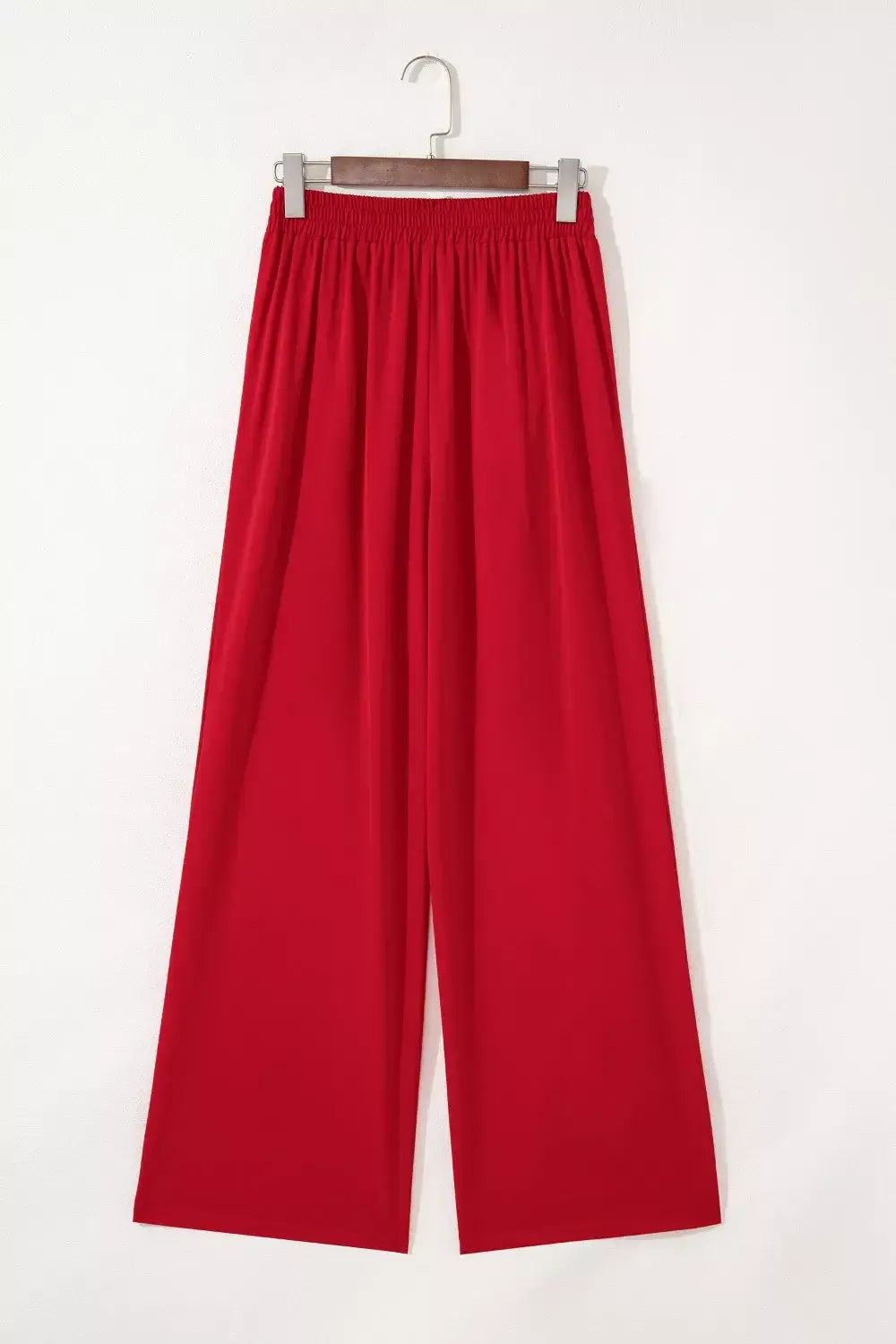 Pleated Detail Pull On High Elastic Waist Loose Straight Pants - Trendsi - Flyclothing LLC