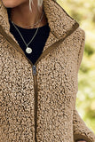 Pocketed Zip Up Turtleneck Jacket - Trendsi