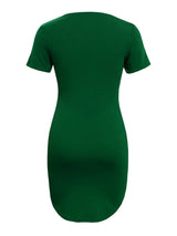 Round Neck Short Sleeve Mini Tee Dress - Trendsi - Flyclothing LLC