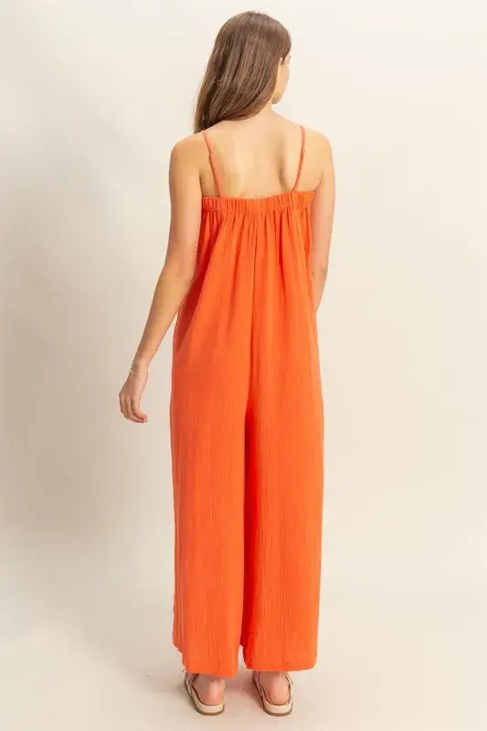 HYFVE Double Gauze Super Flowy Cami Jumpsuit - Trendsi - Flyclothing LLC