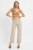 RISEN Full Size Tummy Control Mid Rise Ankle Straight Jeans Plus Size - Trendsi - Flyclothing LLC