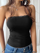 Devine Lace Detail Tube Top - Trendsi - Flyclothing LLC