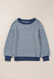 Striped Boat Neck Long Sleeve Sweater - Trendsi - Flyclothing LLC