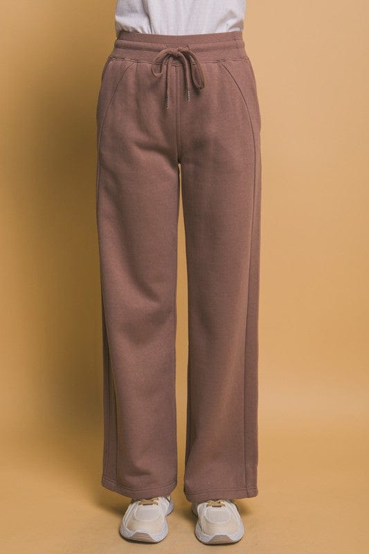 Love Tree Drawstring Wide Leg Sweatpants with Pockets - Trendsi