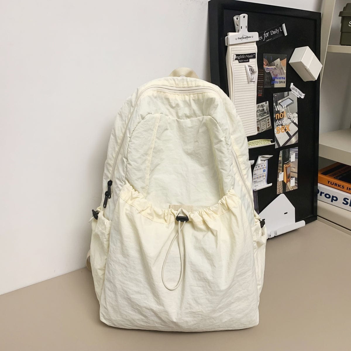 Drawstring Nylon Backpack Bag - Trendsi