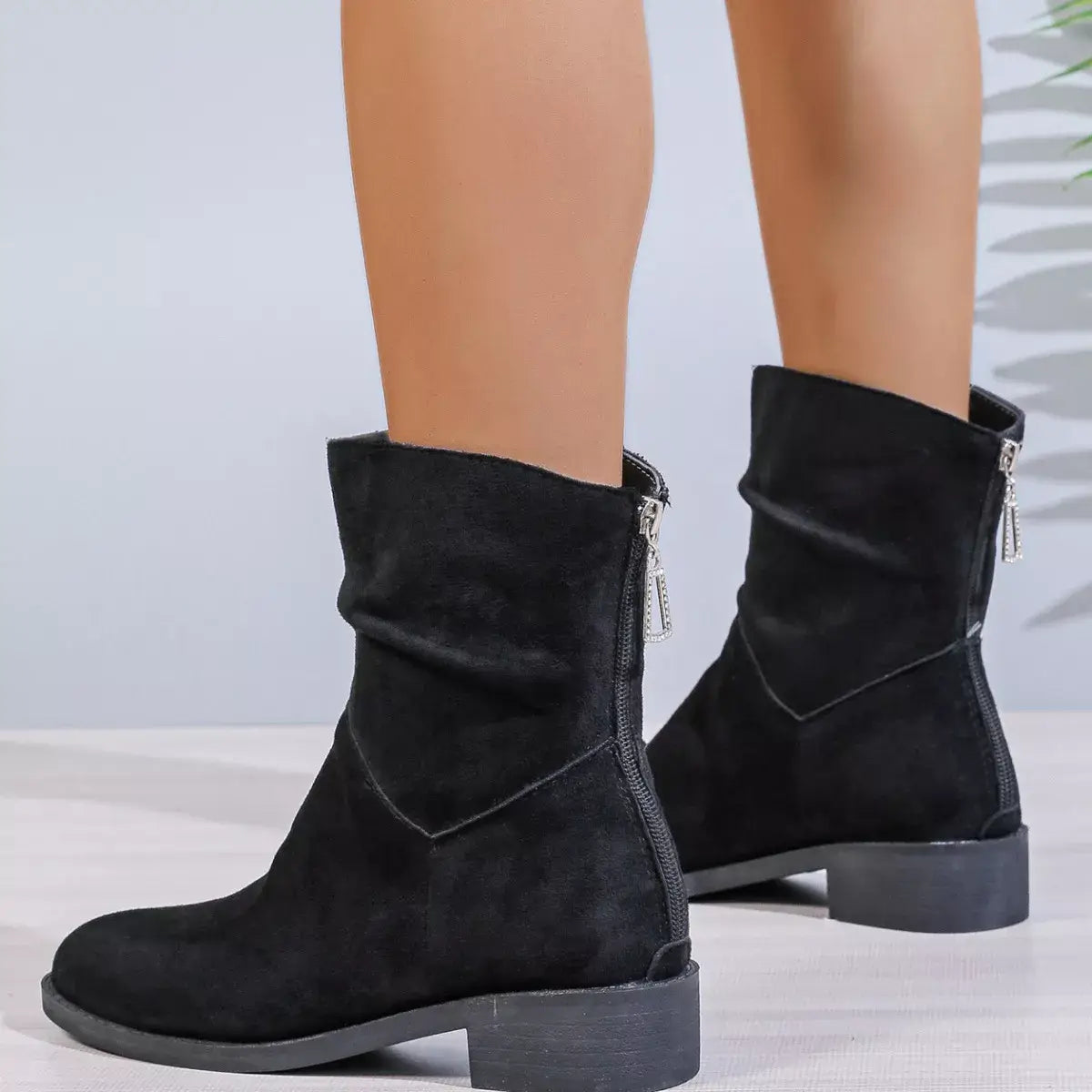 Point Toe Block Heels Boots - Trendsi - Flyclothing LLC