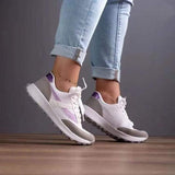 Mesh Contrast Round Toe Sneakers - Trendsi - Flyclothing LLC