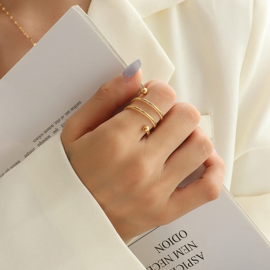 Titanium Steel Wrap Ring - Trendsi