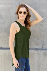 Basic Bae Full Size Round Neck Curved Hem Tank - ShopBasicbae - Flyclothing LLC