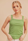 Aemi + Co Square Neck Wide Strap Tank - Trendsi